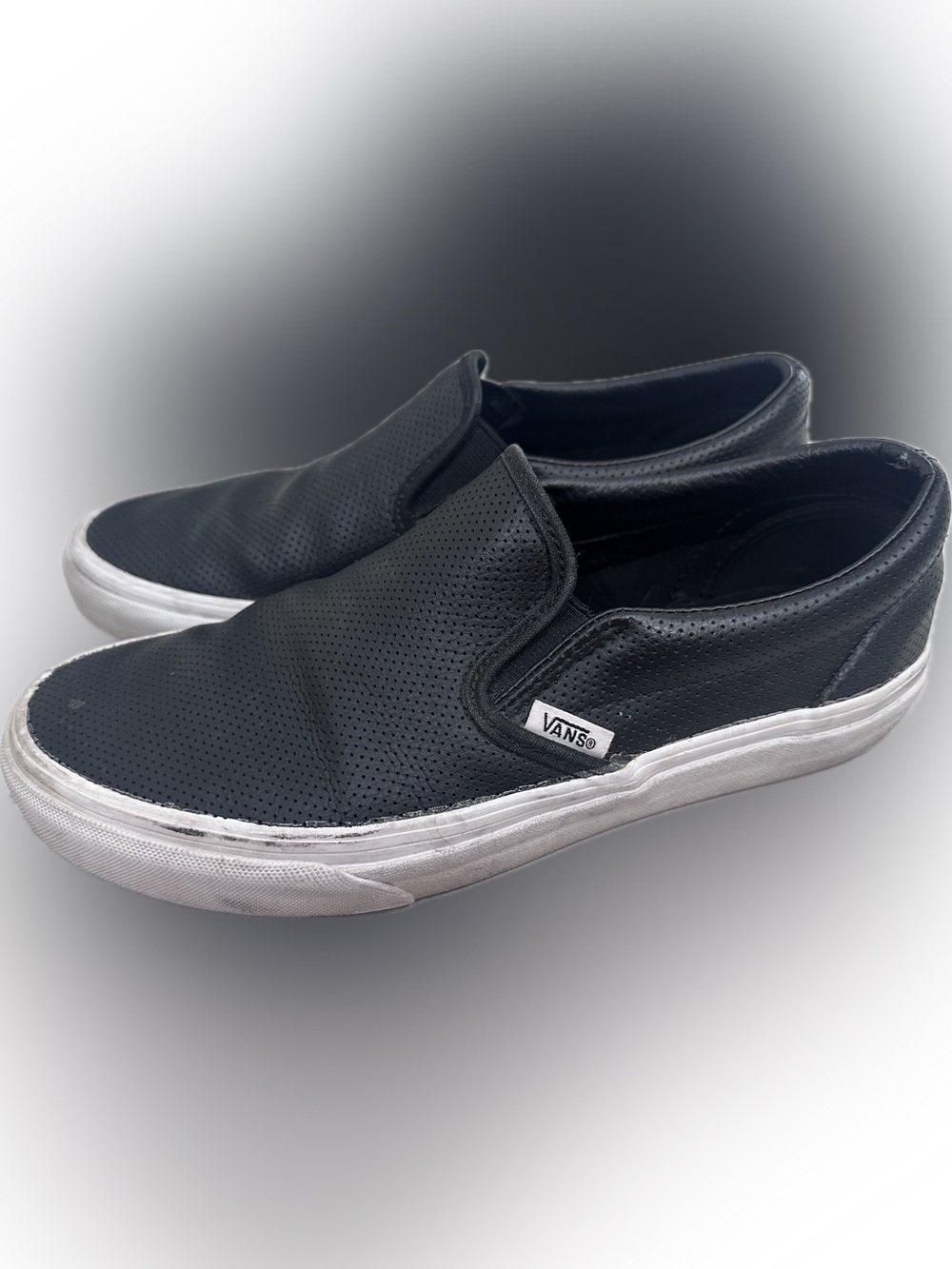 Vans Black Perforated Slip-On Sneakers